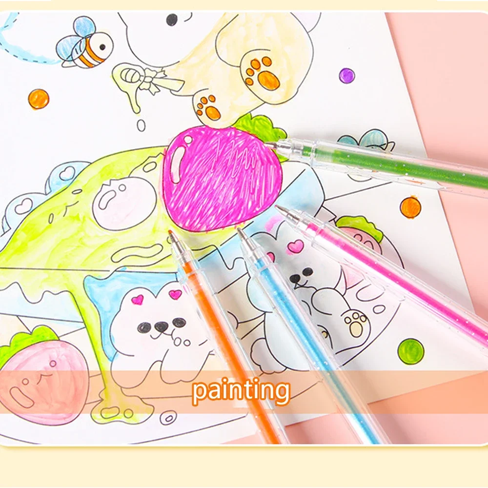 8 Color Glitter Metal Ballpoint Pens Set Artists Journaling DIY Crafts Scrapbooking Gift