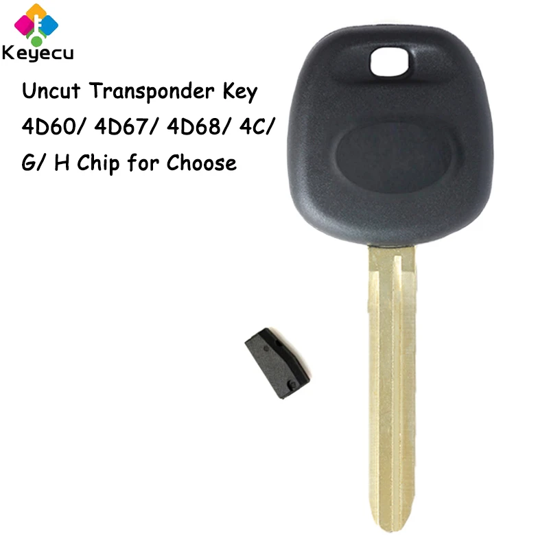 

KEYECU Uncut Transponder Car Key With 4D60 4D67 4D68 4C G H Chip Fob for Toyota RAV4 Camry Reiz Highlander Yaris Corolla Prado