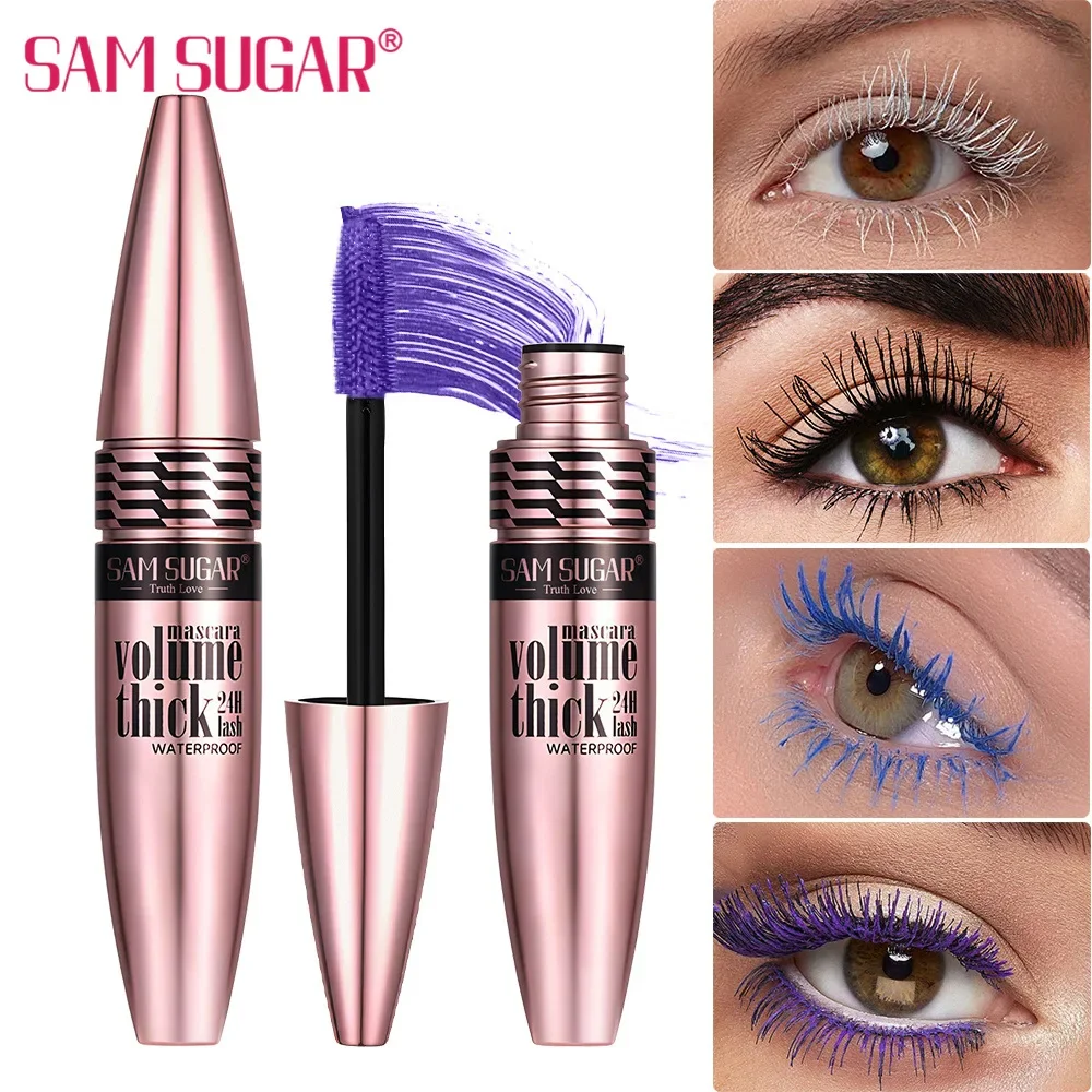 Mascara spesso volume impermeabile 4 colori Mascara multicolore per trucco da palcoscenico per festival Mascara allungante per ciglia arricciate ad asciugatura rapida