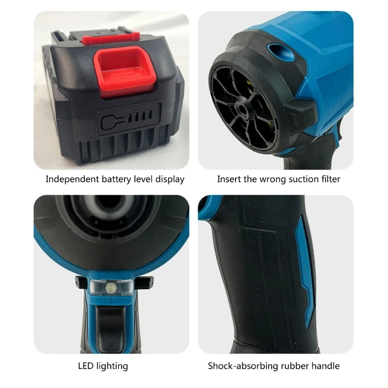 Soplador hojas inalámbrico para batería Soplador eléctrico Motor sin escobillas 4 variables KXRE