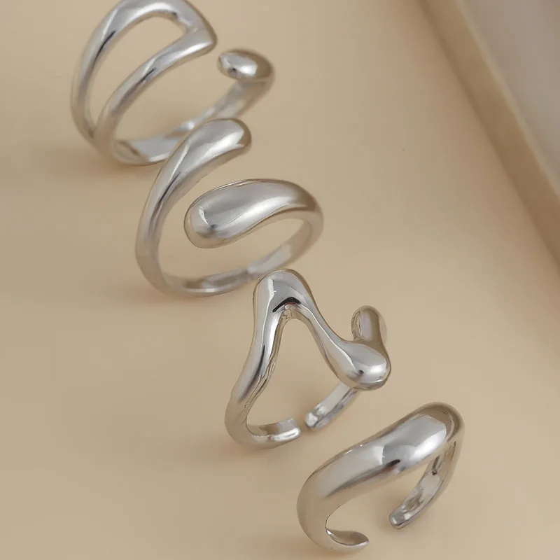 Irregular Geometric Rings For Women Girls Punk Fashion Gold Silver Color Knuckle Joint Ring