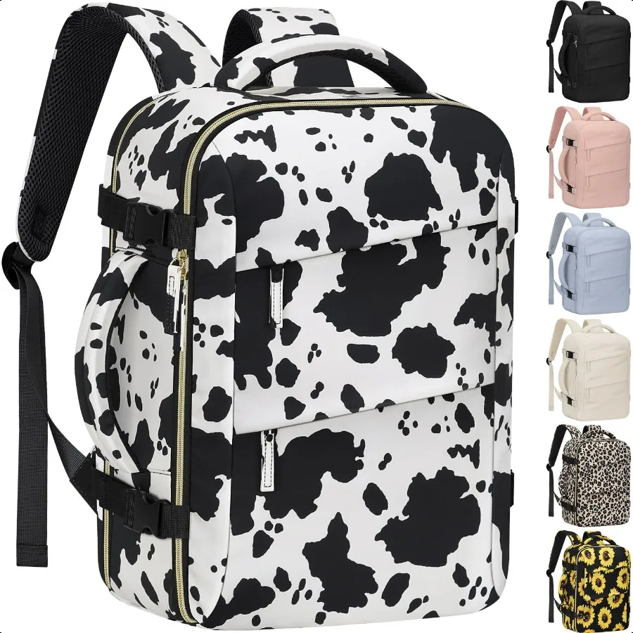 

Carry on Backpack for Women TSA Appd 15.6 Inch Travel Laptop Backpack for Women Travel entials Womens Travel Backpack Cow Print
