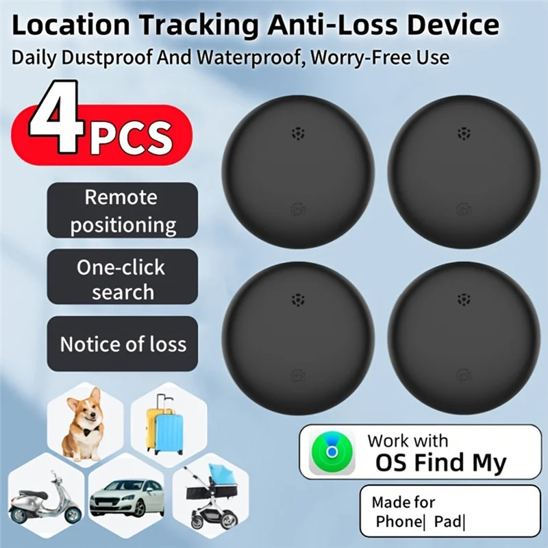 

【Електронные аксессуары】4 шт. Smart Itag Global Locator GPS Tracker работает с IOS Find My APP Anti-Lost Finder Locator для ключей