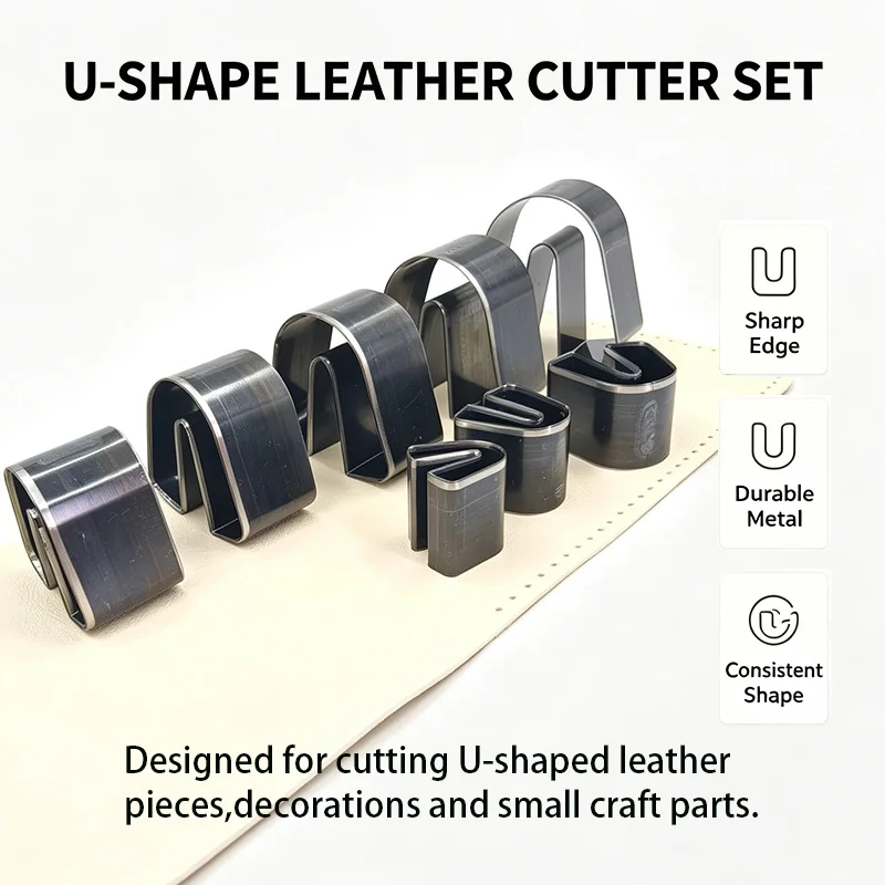 B00028 DIY Leathercraft U-Shaped Cutting Mold Set U Handmade Leather Goods Decoration Accessories Die Cutting Tool Kit