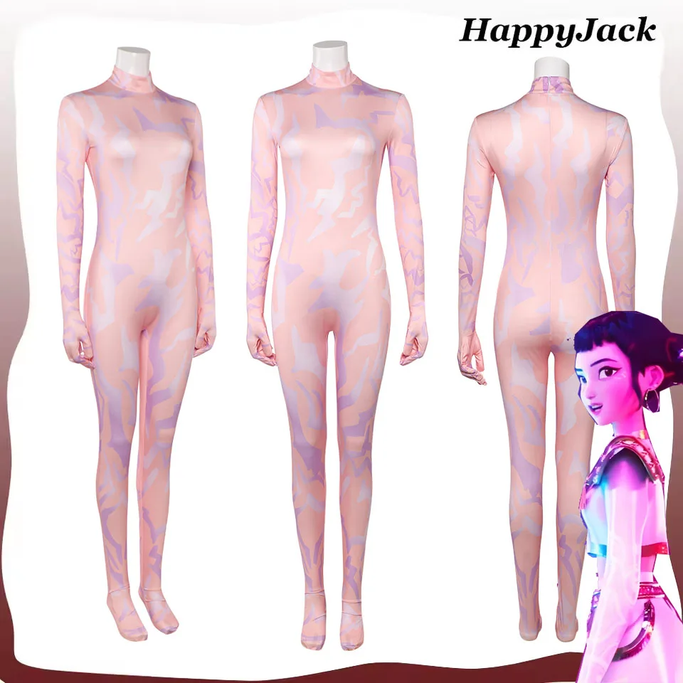 K-pop Zoey Cosplay Costume démon dessin animé chasseurs coloré tatouage combinaison femmes fille groupe scène Halloween carnaval fête Costume