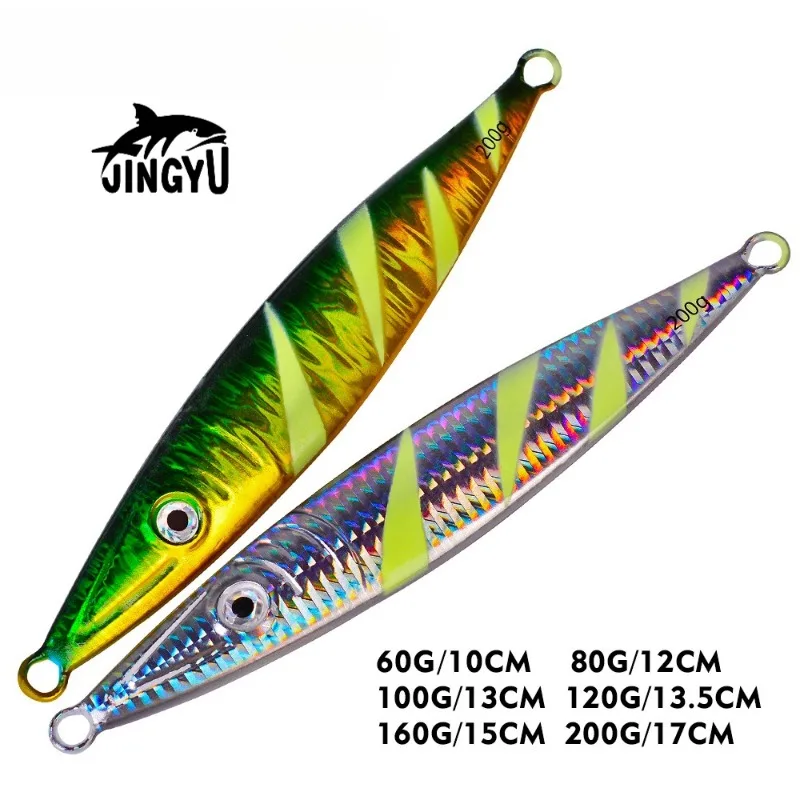 

Jig Sea Fishing Lures Metal Jig 60/80/100/120/160/200G Long Casting Lure Spinning Artificial Bait with Hook Spoon Fishing Tackle