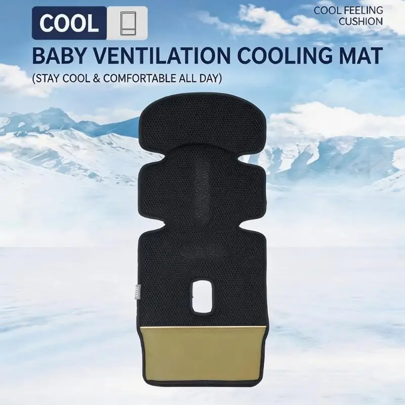 Breathable Pram Pad Toddlers Newborns Strollers Liner Summer Strollers Cooling Pad With 3 Speed Ventilation Fan A2UB