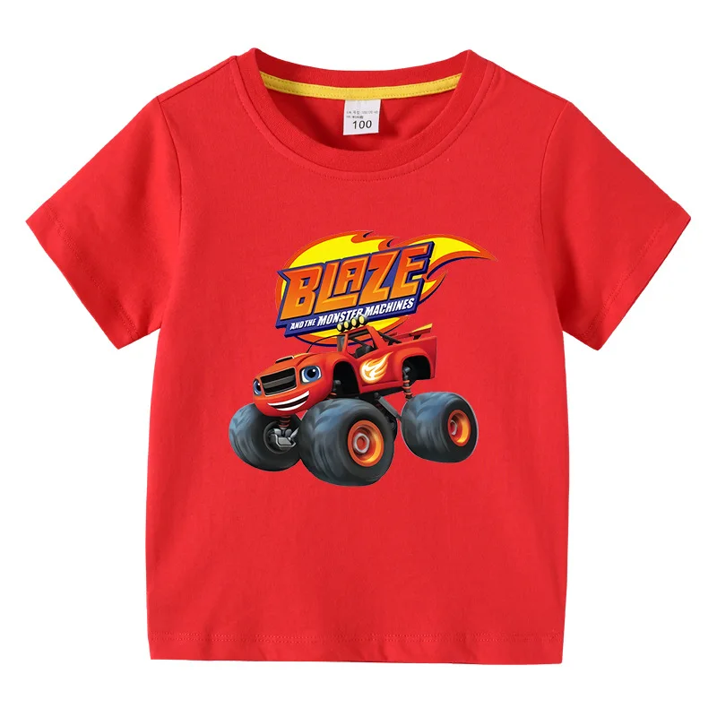 Blaze And The Monster Machines Cartoon Kids Funny T-Shirts Baby Boys Cool Summer T shirt Children Tops Girls Clothes 1-10Y