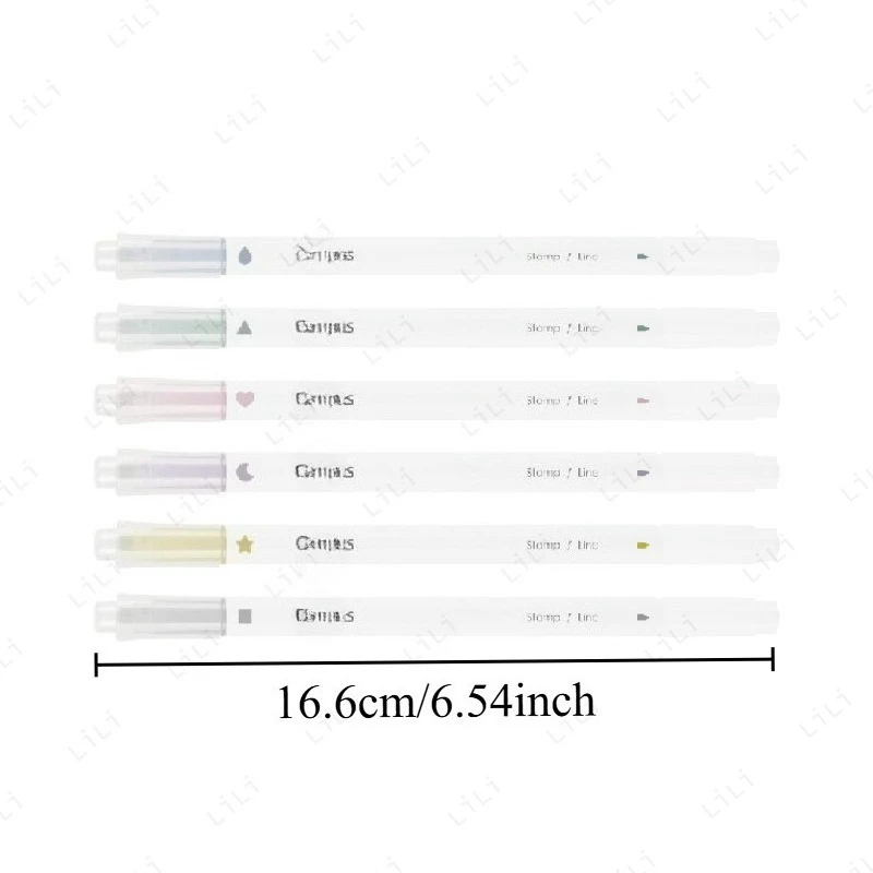 Seal Double Headed Marking Pen Set Light Color Fluorescent Marking Hand Account Marking Pen Student Stationery Supplies