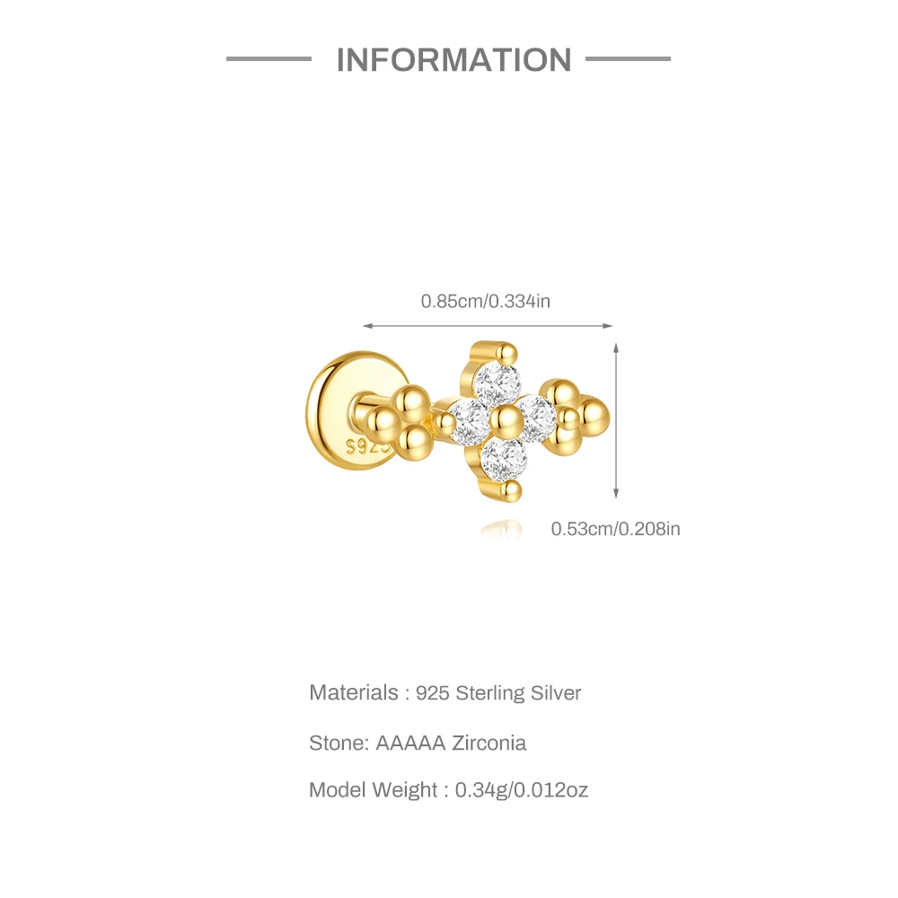 CANNER 1 Stück 925 Sterling Silber Tragus-Piercing-Ohrringe für Frauen Knorpel-Spiral-Piercing-Ohrring 925 Silber Schmuck Geschenke – Detail 13