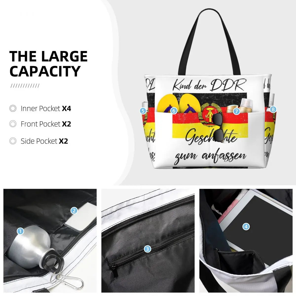 Child Of The GDR Wallfall November 9, 1989 Beach Tote Bag Sport Gym Yoga Duffle Large Tote Bag Women Travel Bag Fitness bag