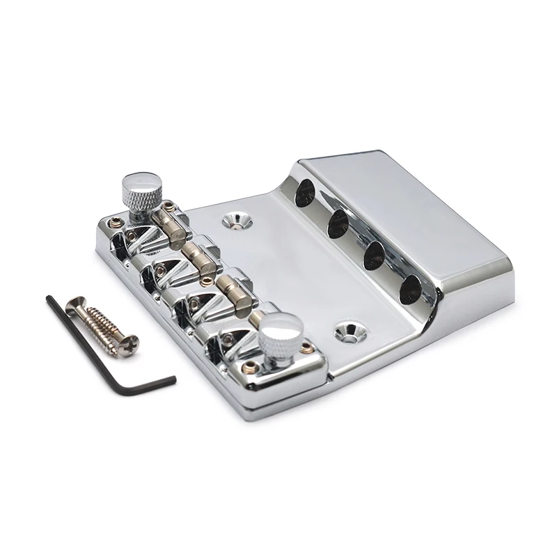 

Регулируемый по высоте бридж для бас-гитары, 4-струнный, с отсоединяемыми седлами, 98.5x92.5 мм, для запчастей бас-гитары