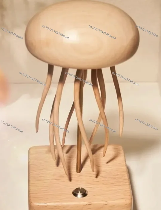 Wooden mechanical jellyfish, a creative and dynamic tabletop decoration, a unique wooden handicraft