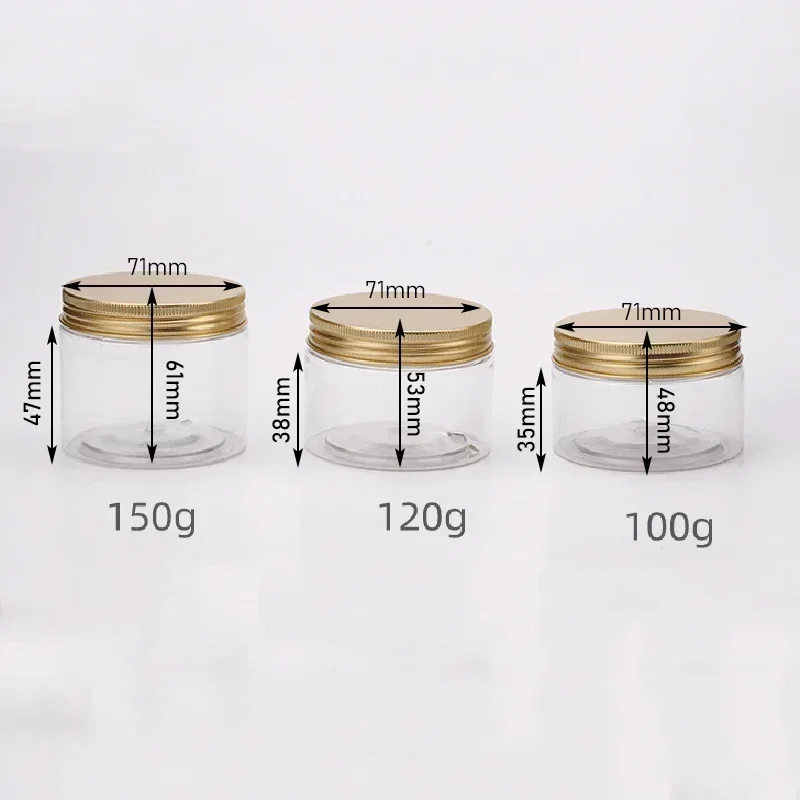 30Pcs Plastic Jar With Gold Lid Shampoo Face Cream Skincare Makeup Containers Sample Pot Screw Cap Round Refillable Bottle