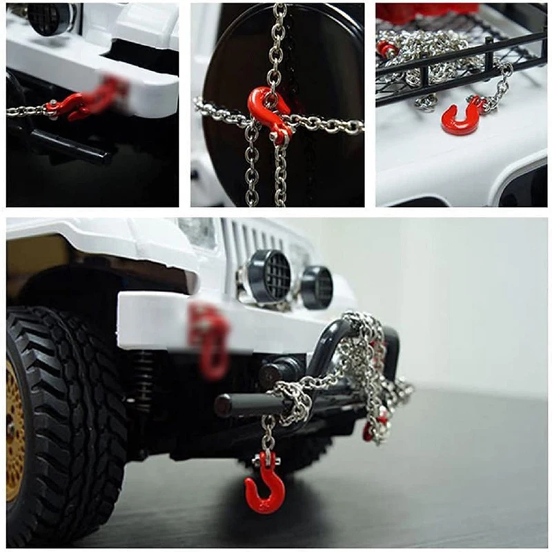 Remote Control Scale Electric Winch Remote Control With Steel Rope Tow Chain For 1/10 RC Crawler SCX10 D90 TRX4 90046,Et