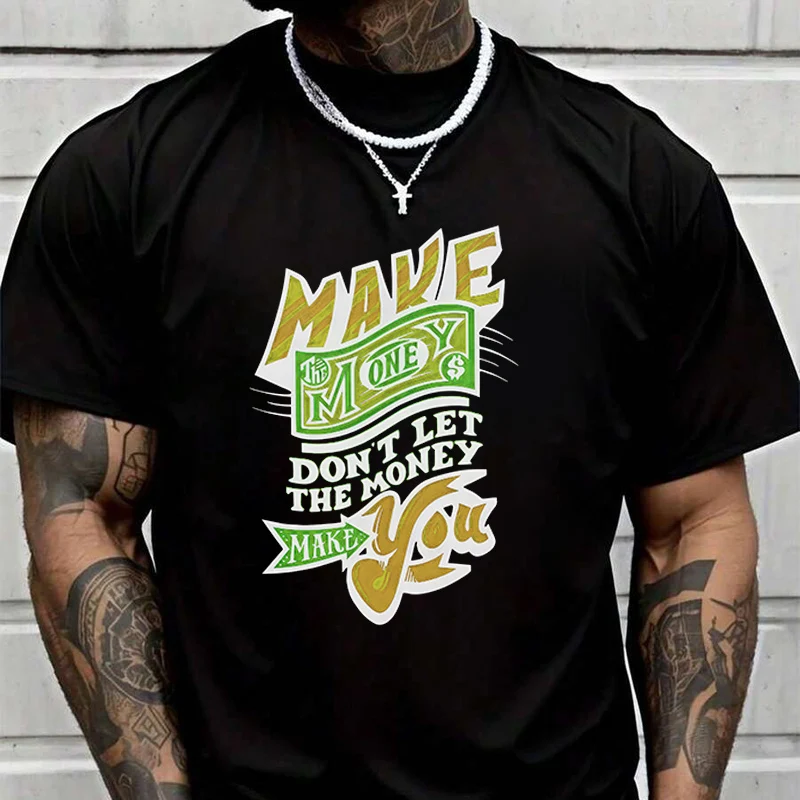 

New T-Shirt Motorcycle Make The Money Slogan Adventure Casual Round Neck Top Tee Printed Tshirt 2026