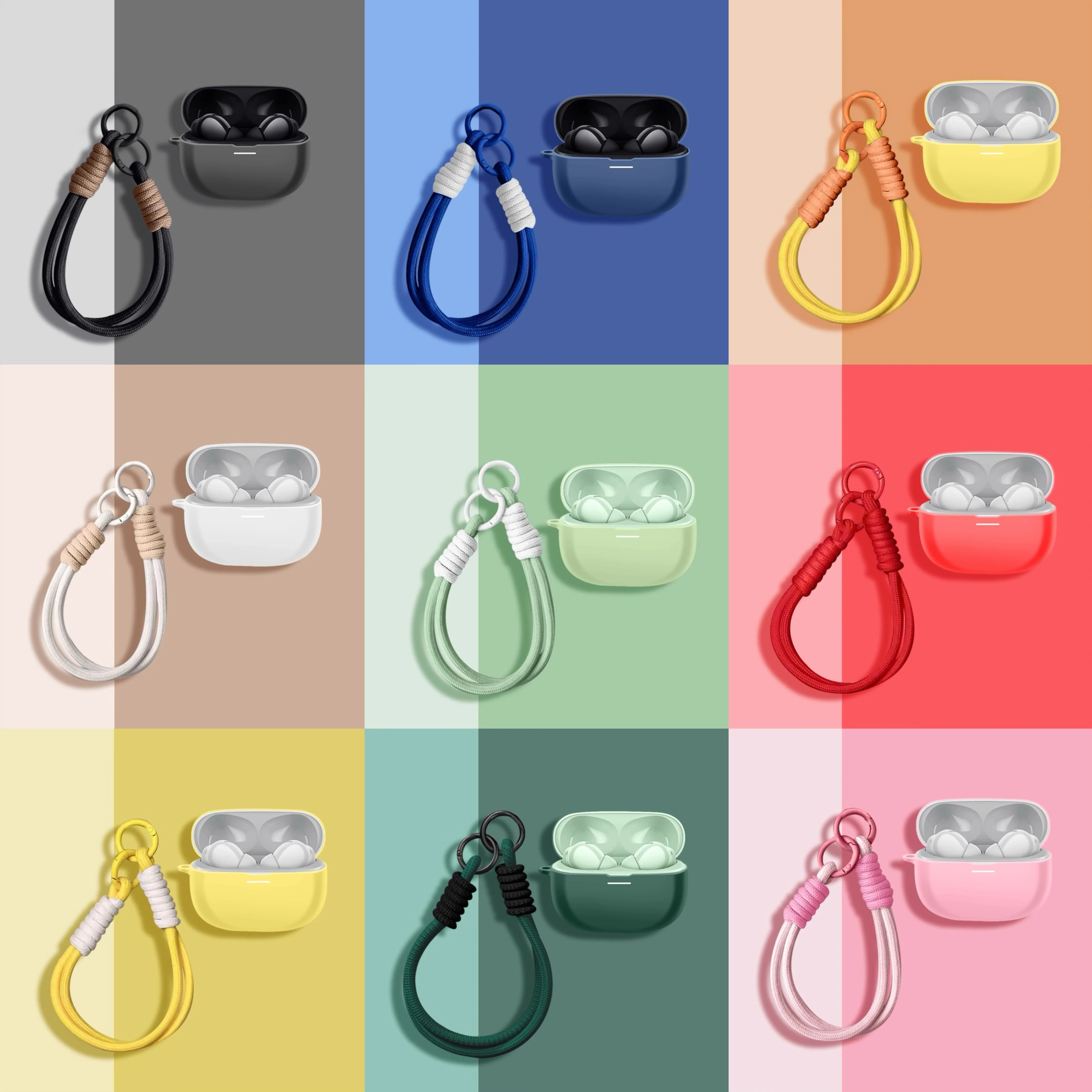 For Redmi Buds 5 Pro Case Fashion Rope Silicone Earphone Case Headset Shell Headphone Cover For Xiaomi Redmi Buds 5pro With Hook