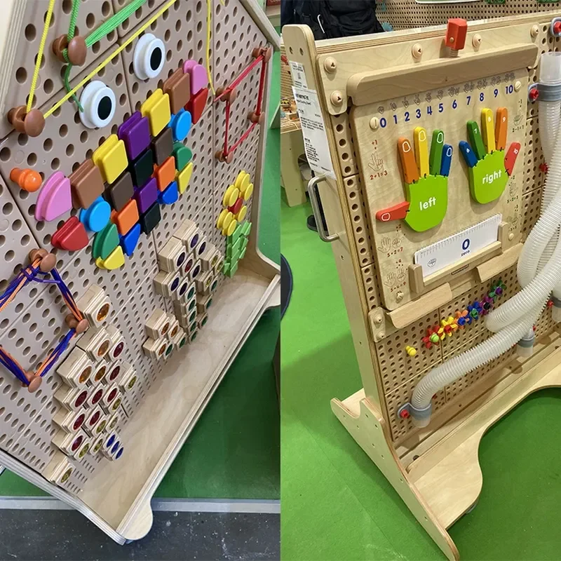2026 Kindergarten corridor construction area hole board movable building block wall puzzle varied jack wall toy early