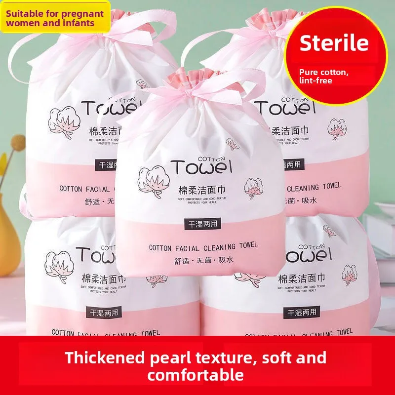 Toallas Faciales Desechables de Algodón Puro para Mujer, Toallas Desmaquillantes Sin Residuos, Rollo Grande, Toallas de Limpieza para Uso en Salones de Belleza