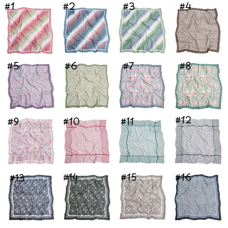 

Шарф-хиджаб из шифона 110 см, 39 цветов, с цветочным принтом, мусульманский головной убор, тюрбан, шаль для Рамадана и Ид