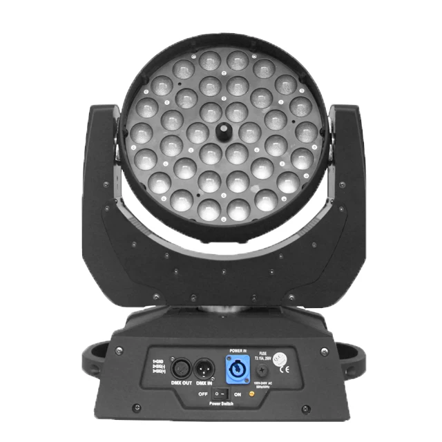 

2+fly case/lot zoom effect 36pcs 10W rgbw 4 in 1 led stage lighting fucus moving head wash light for event club party