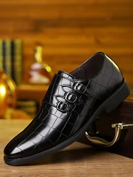 Men's pointed toe dress shoes, wedding party business non-slip dress shoes Men's Pointed Toe Lace-Up Dress