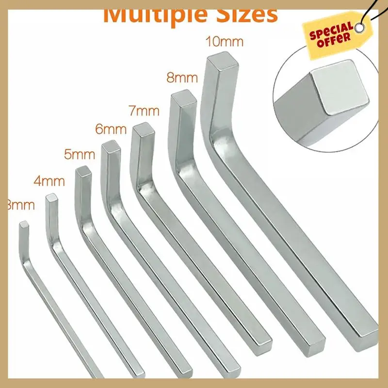 

Square Head Wrench Set L Shaped Square Key Kit Wrench Chromium Vanadium Steel Square Head Screwdrivers, 3-10Mm