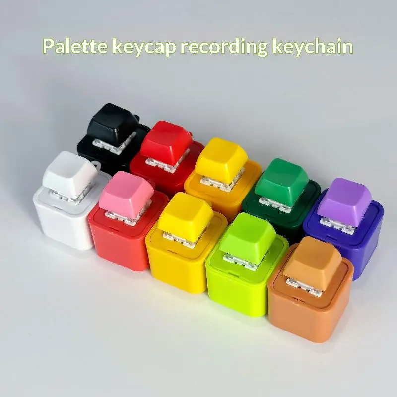 Portable Keyboard Clicker Sound Keyring Rechargeable Recording LED Light Stress Relief Fidget Toy for ADHD Users Adults