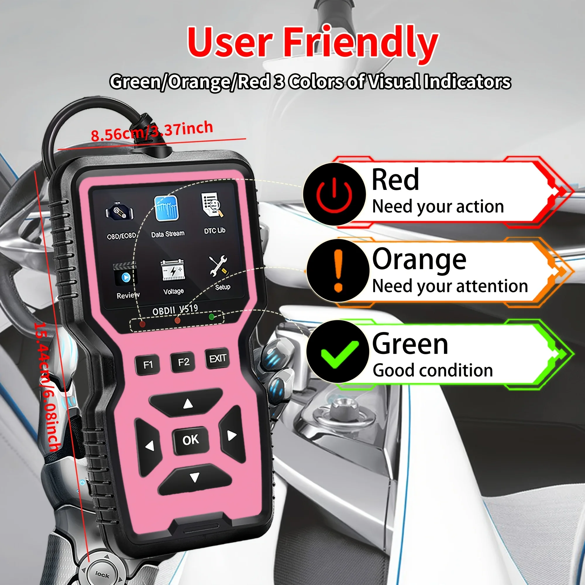 2025 Latest Obd2 Scanner Fault Code Reader and Eraser - Heavy Duty Vehicle Engine Diagnostic Tool, Supports Real-Time Data Stream, I/M Readiness, Ecu Reset, Suitable for Obdii/Eobd Vehicles from 1996 Onwards