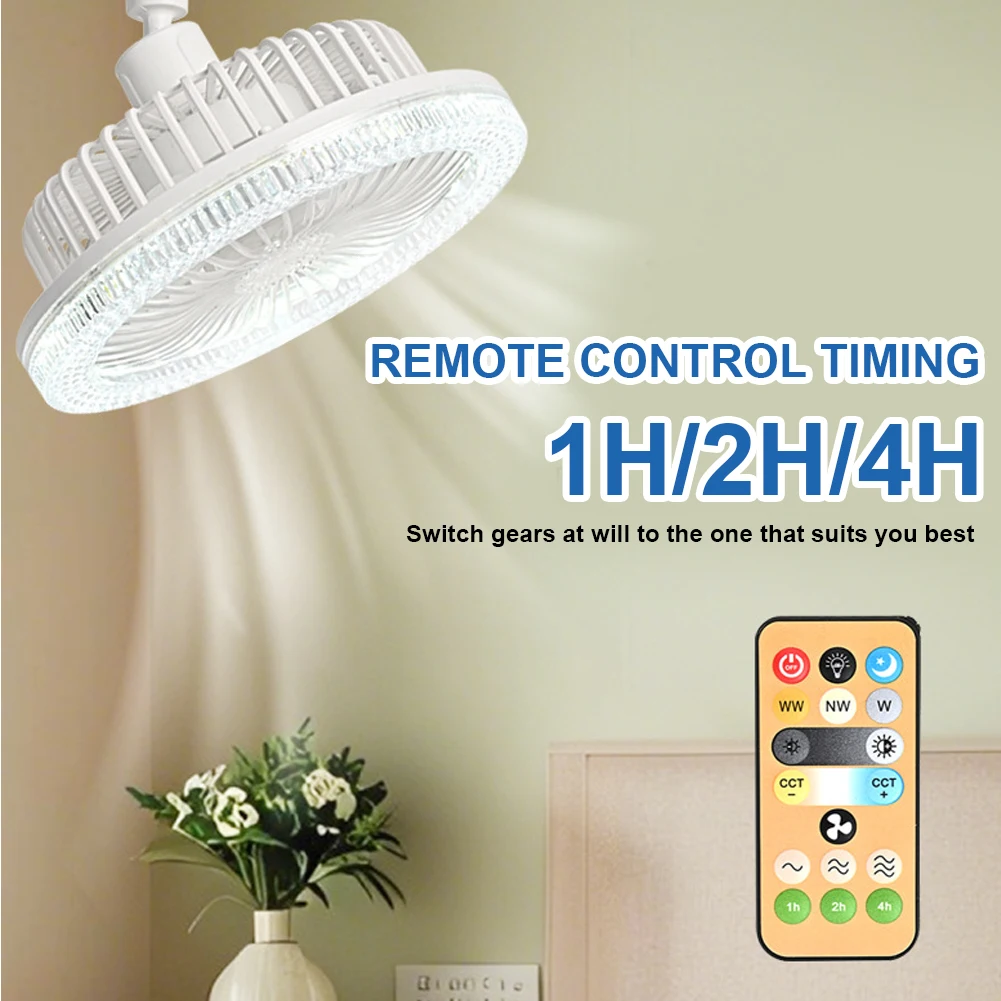 

Smart Remote Control Ceiling Fan with LED Lighting Ceiling Fan with Lights Remote Control E27/E26 Converter Base for Living Room