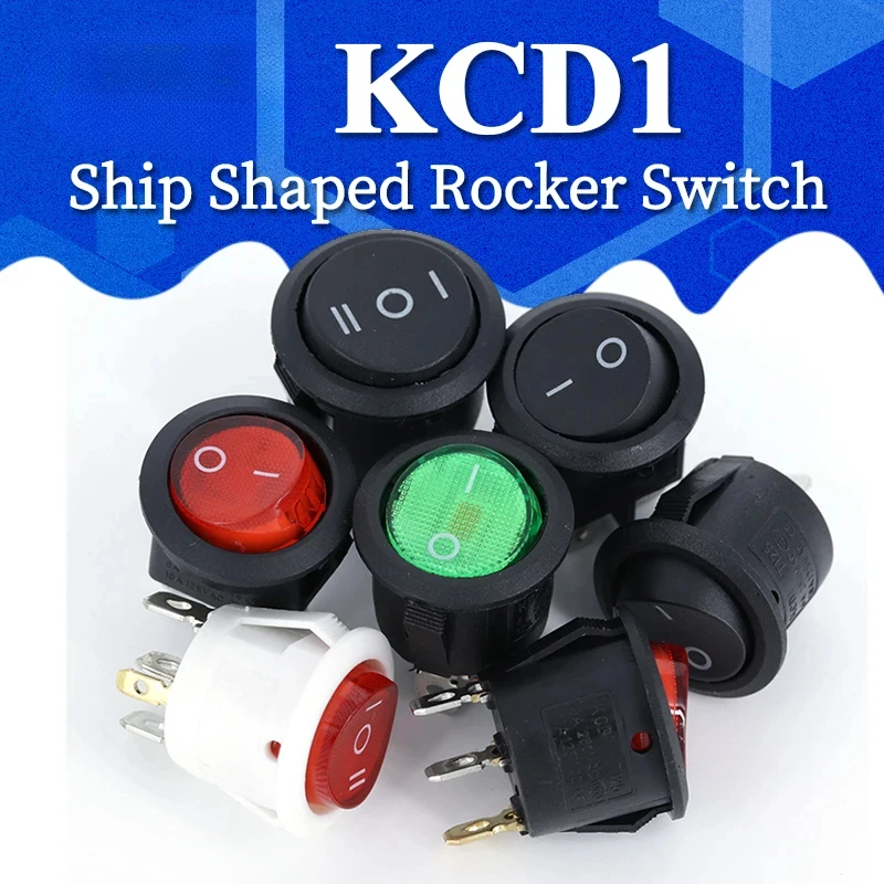 1PCS ON/OFF Runde Rocker Schalter LED Beleuchtet Auto Dashboard Dash Boot Van 12V 24V / 6A 250V / 10A 125V 2/3/4PIN Schalter 20MM