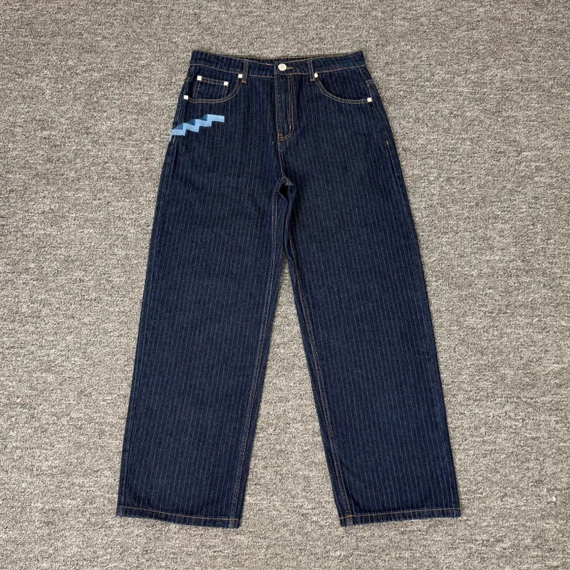 2026 جديد كل مباراة عادية Derschutze الجينز سلسلة المطرزة طباعة الرجعية الخشنة القماش عالية الجودة Derschutze بنطلون جينز #2