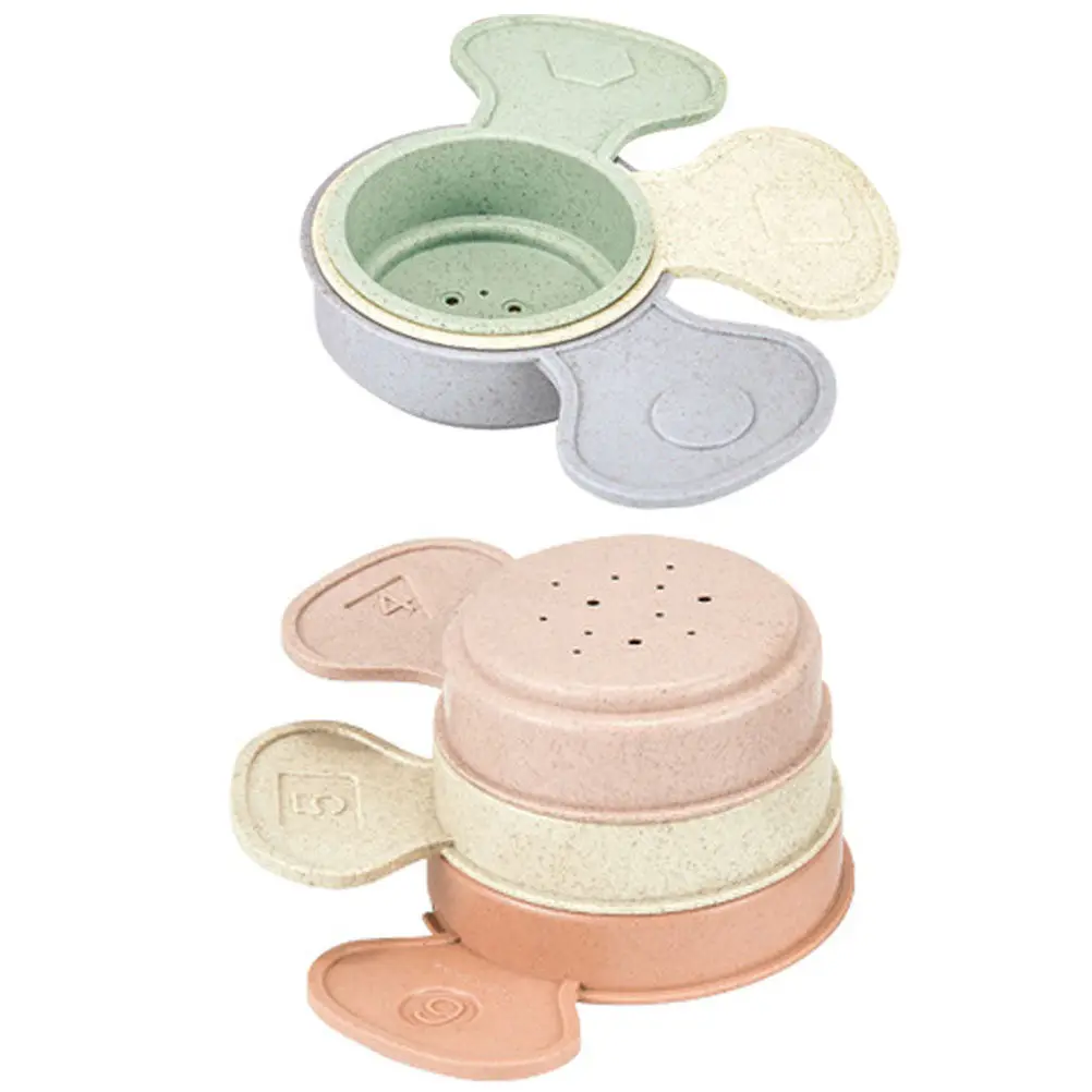 1Set Educational Stacking Cups Intelligence Hourglass Baby Bath Nesting Toddler Stackable Stacking Cups Building Bath