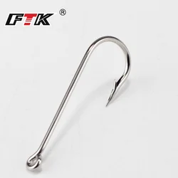 FTK 10#-20# 100Pcs/Box Bent Sea Round Hook 2335 Nickel Big Ringed Hooks From Norway For Jigging Carp Fishhook Fishing Tackle