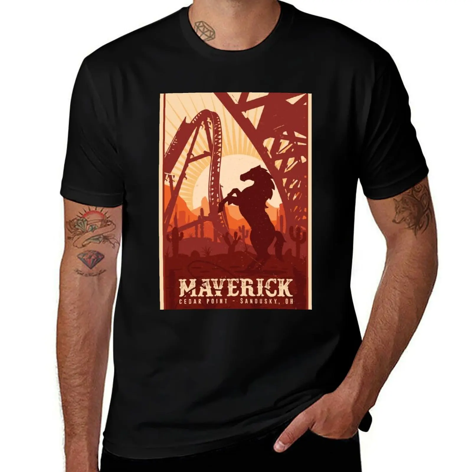Roller Coaster Poster 2 T-Shirt cotton t shirt pack T-Shirt
