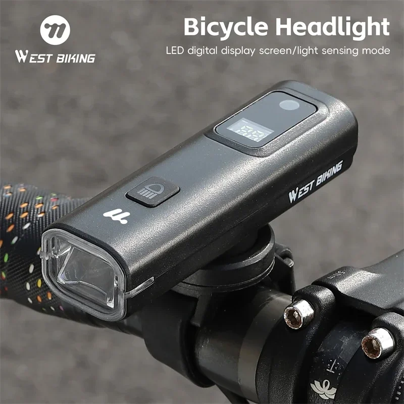 WEST BIKING Bicycle Light Type-C Rechargeable Front Lamp Headlight Outdoor MTB Road Cycling Bike Flashlight Bike Accessories