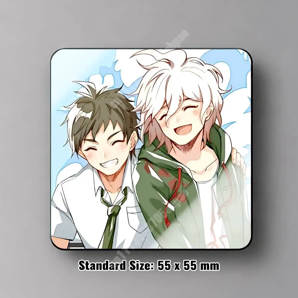 Komahina Danganronpa Komaeda & Hinata Magnetic Sticker Removable Fridge Decal for Metal Surfaces Magnet Label
