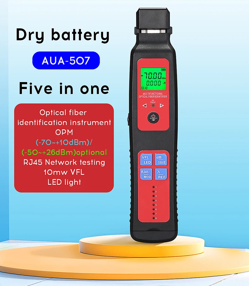 

AUA-507 Fiber Optic Identifier, Live with Built in 10MW Visual Fault Locator, 800-1700nm, SM MM