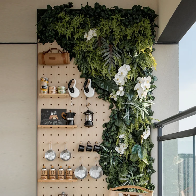 LMM simulated green plant wall three-dimensional plant wall landscaping indoor wall fake flower decoration