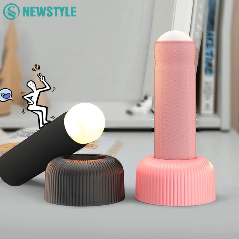 Novelty Creative Night Light Handheld Silicone Fun Lamp USB Original Design LED Beads Interesting Way of Switching Has a Base