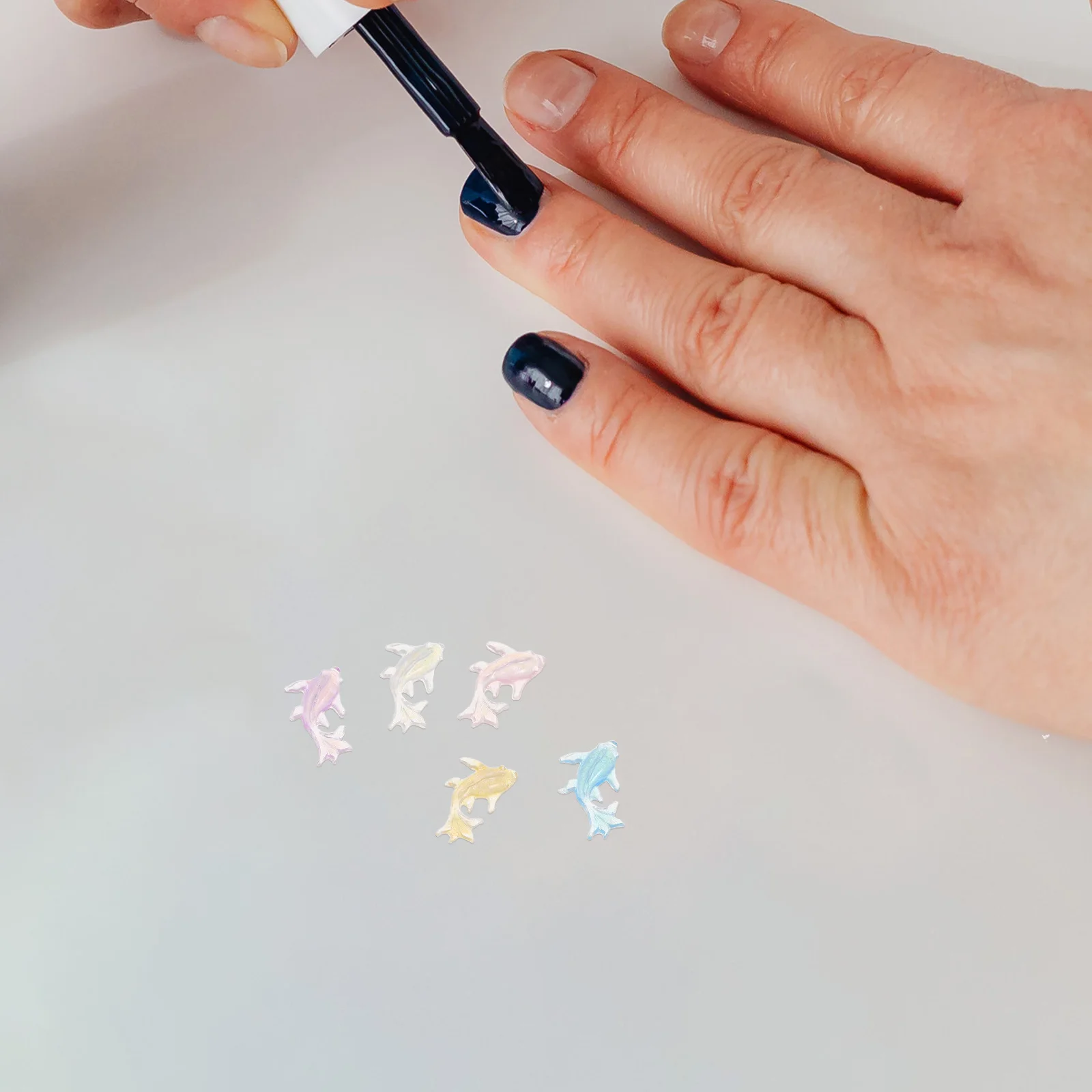 

100Pcs Dolphin Resin Nail Charms Ocean Mini Decorations Marine Theme Nail Art Supplies DIY Manicure Accessories