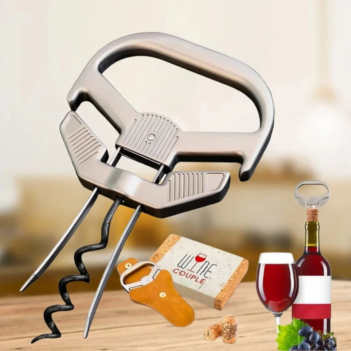 

Открывалка для вина — открывалка Ah-So в стиле двойной вилки: специально для удаления пожилых и хрупких винных пробок, винтажный дизайн, открывалка для бутылок