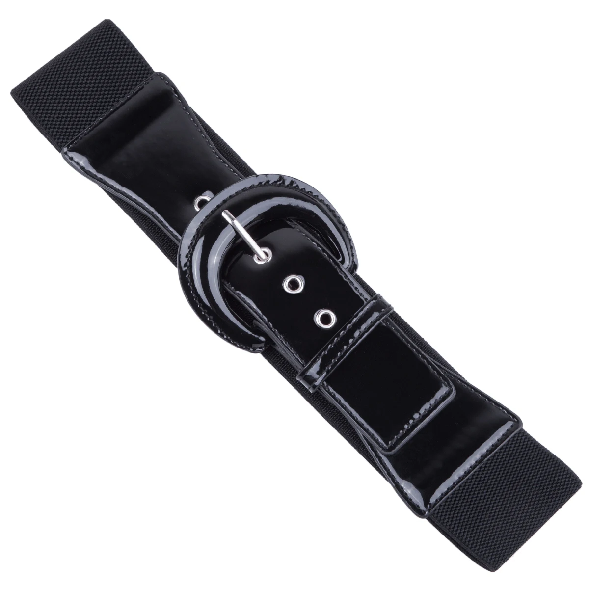 D Pin Buckle Black Elegant French Designer Women Belt Luxury Female Dress Belts Patent Leather Elastic Adjustable Waist Belt