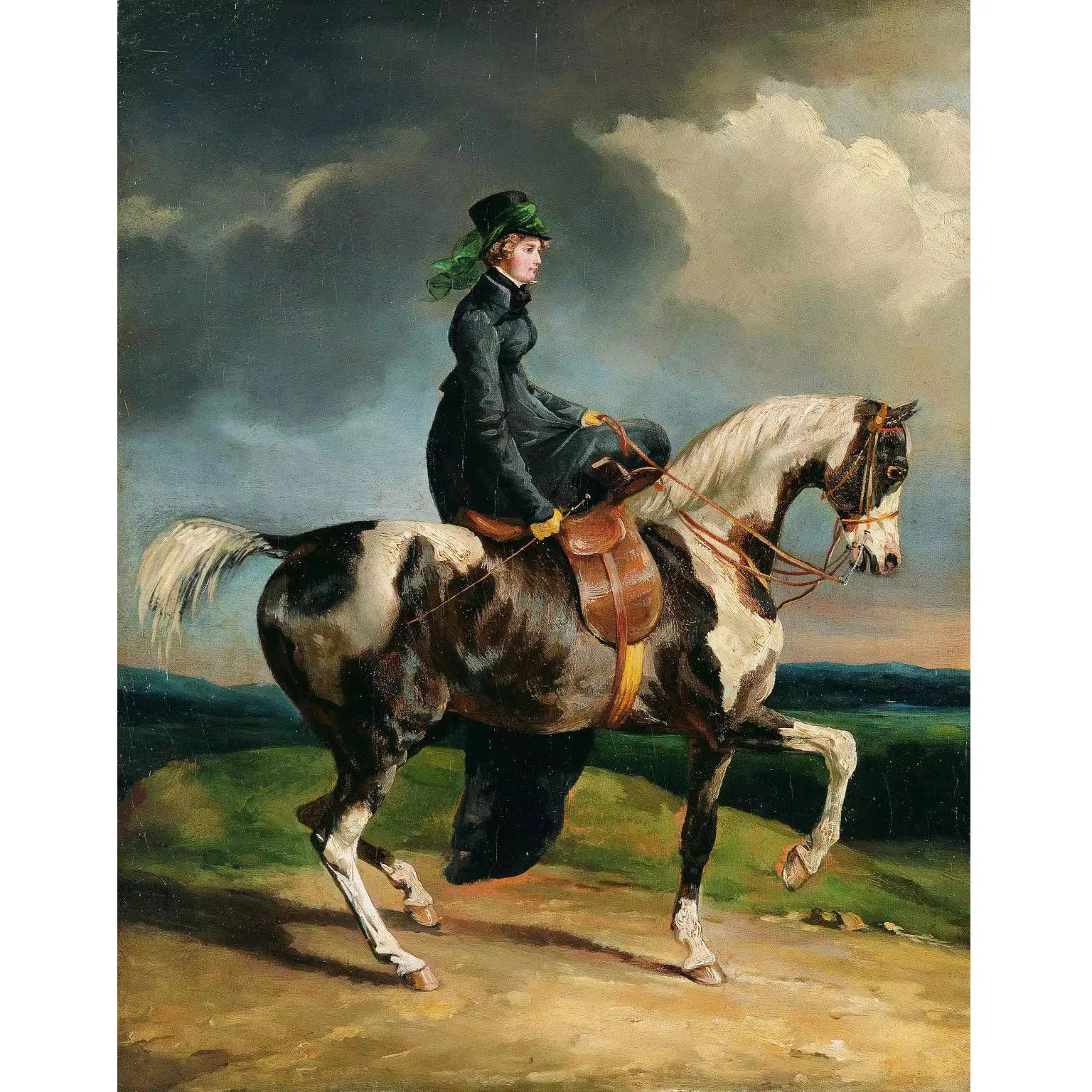 Horsewoman by Theodore Gericault,Famous oil painting reproduction,Hand painted figure painting,room picture wall decoration