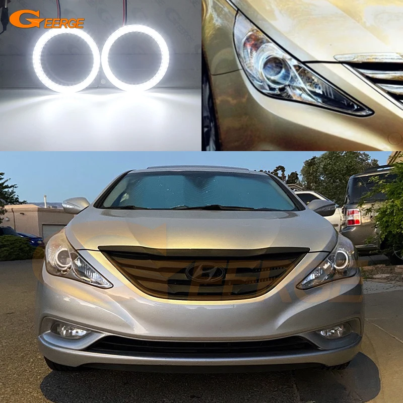 

For Hyundai Sonata I45 YF 2011 2012 2013 2014 Ultra Bright SMD LED Angel Eyes Halo Rings Kit Day Light Car Accessories