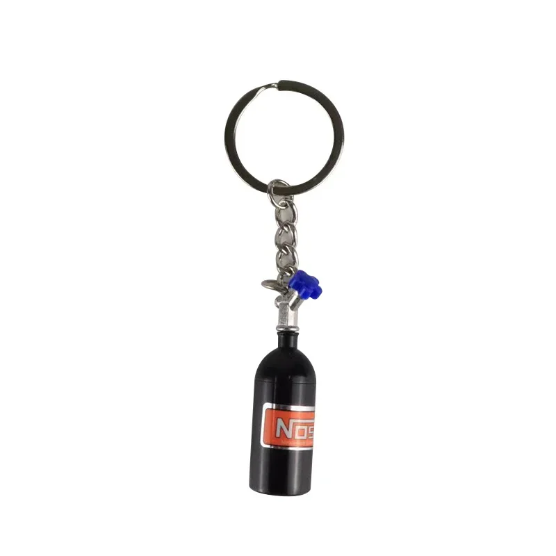 1PC Unique Mini Car Turbo NOS Keychain Nitrogen Bottle Metal  Key Ring Stash Pill Box Storage Stylish Car Motorcycle Interior