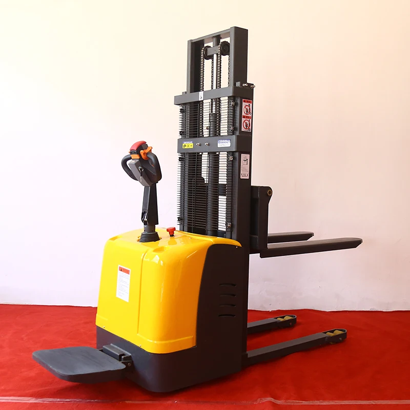 Stand up Electric Forklift Stacker for Warehouse Workshop 1 Ton 1.5ton 2 Ton Hydraulic Electric Battery Fork Lift Pallet Stacker