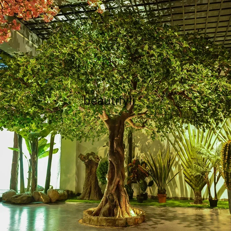 Imitative Tree Large Indoor Simulation Green Plant Banyan Shopping Mall Hotel Fake Trees Floor Landscape Landscape Bonsai