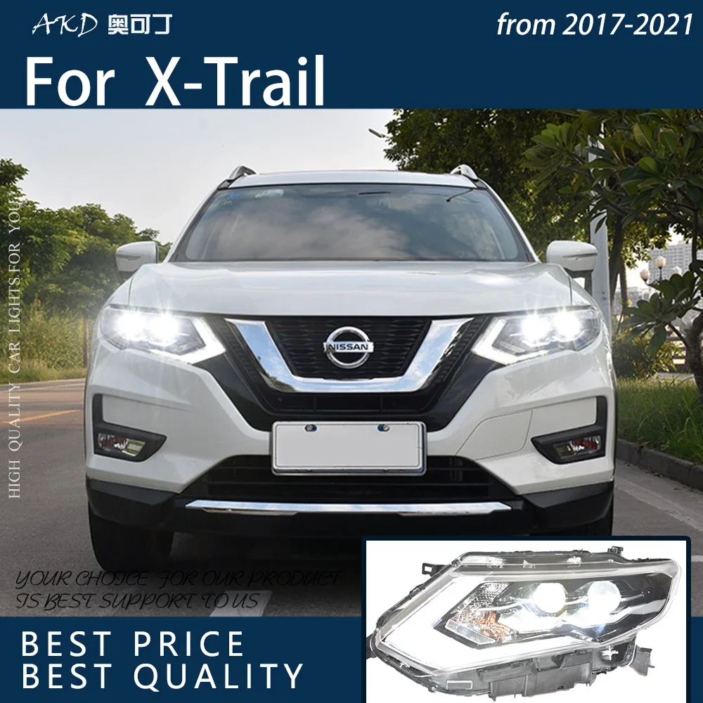 Car Lights For X-TRAIL 2017-2021 LED Auto Headlight Assembly Upgrade High Configuration DRL Dynamic Lamp Accessories