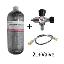 TUXING 300Bar 4500psi 2L Carbon Fiber Cylinder with Regulating Valve HPA Tank High Pressure Cylinder for Scuba Diving M18*1.5